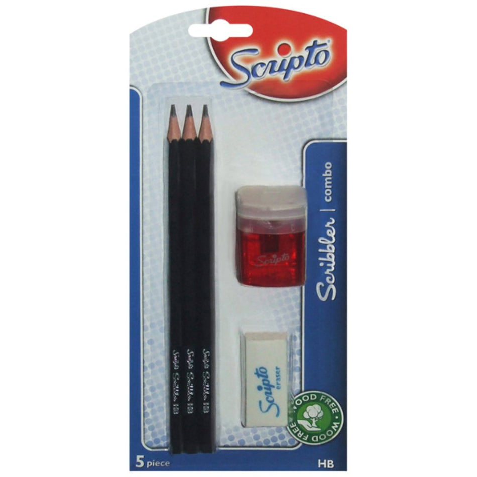 Scripto Pencil , Eraser & Sharpner Combo