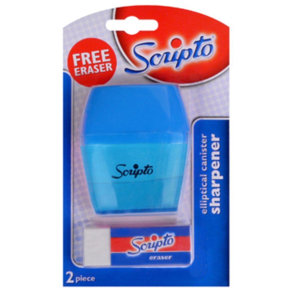 Scripto Canister Sharpener & White Eraser Set -