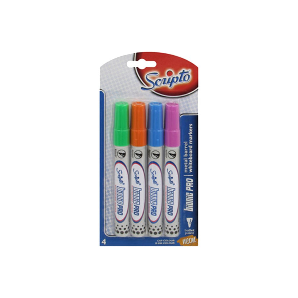 Scripto Bionic Pro Metal Whiteboard Marker 4'S