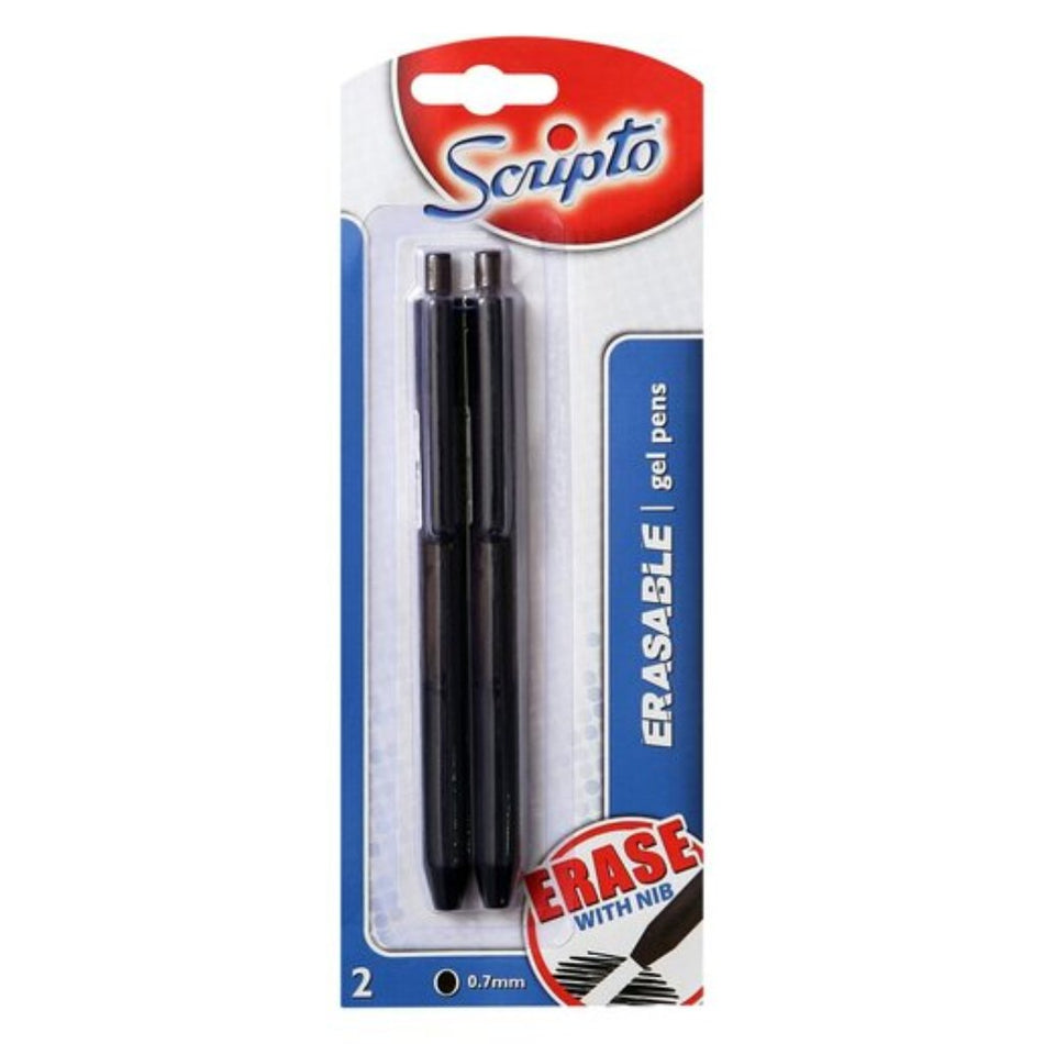 Scripto Black Erasable Gel Pen 2'S