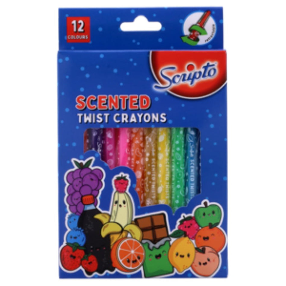 Scripto Scented Twist Wax Crayons 12'S -