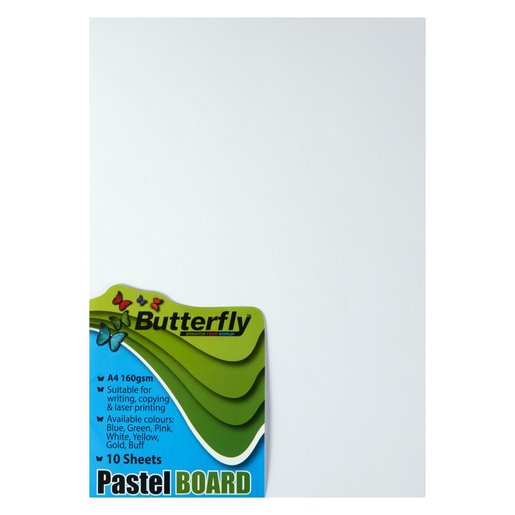 Butterfly A4 Pastel Board 10'S White