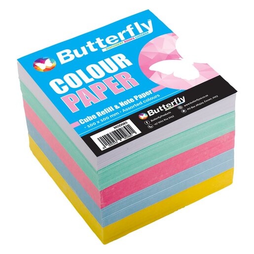 Butterfly Cube Refill & Note Paper Rainbow