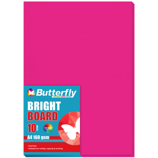 Butterfly A4 Project Board 10'S Pink