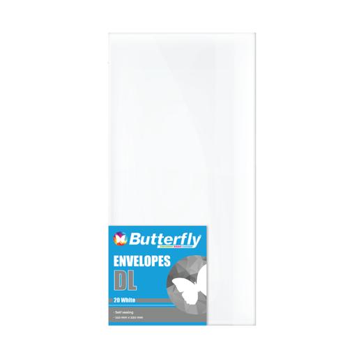 Butterfly White Self Seal Envelopes C6 DL