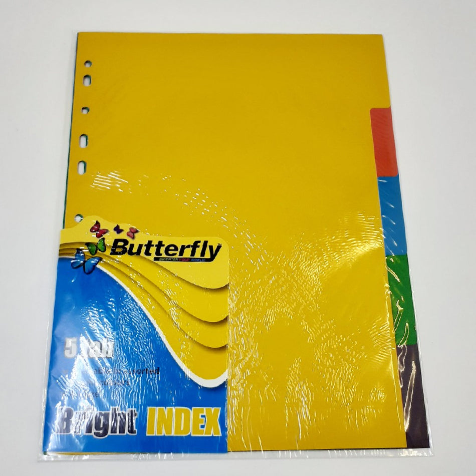 Butterfly A4 Bright Board File Dividers 5'S
