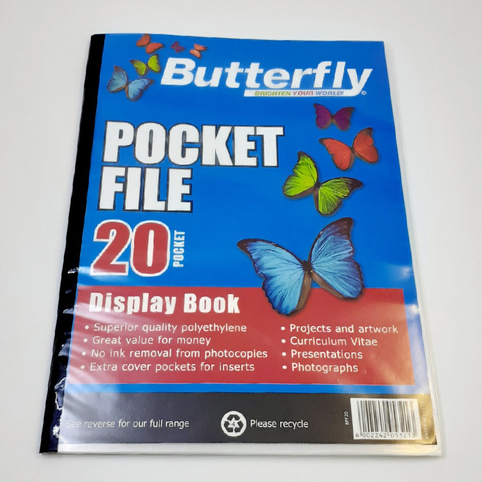 Butterfly A4 Pocket File 20'S