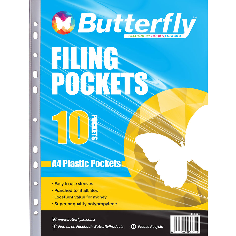 Butterfly A4 Filing Pockets 10'S
