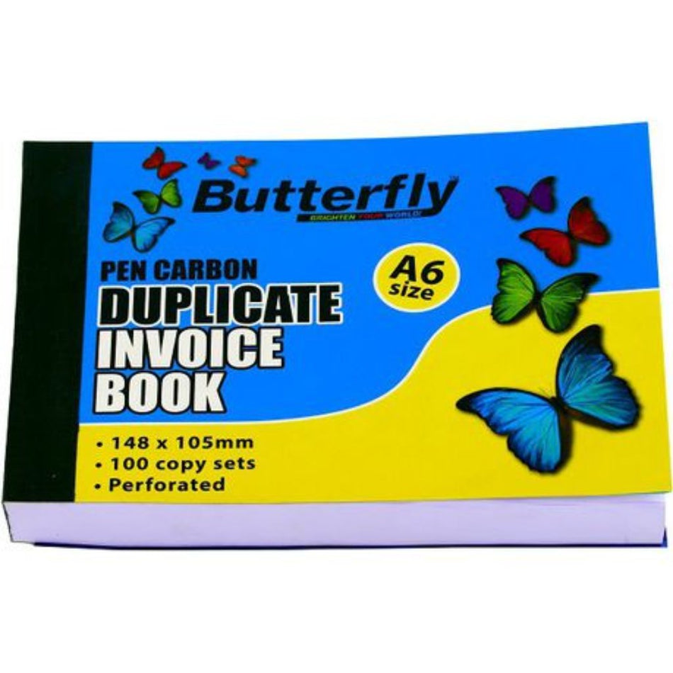 Butterfly Duplicate Invoice A6 Book