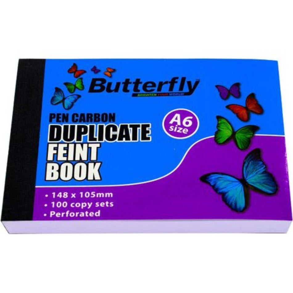 Butterfly Duplicate Feint A6 Book