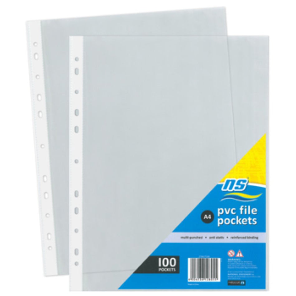 NS Pvc A4 File Pockets 100'S