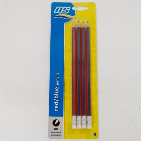 NS Red Blue Pencil HB 4'S