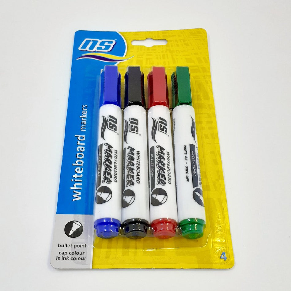 NS Whiteboard Marker Bullet Point Assorted 4'S
