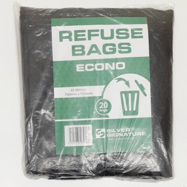 Silver Signature Refuse Bags Black econo 25 mic 20'S