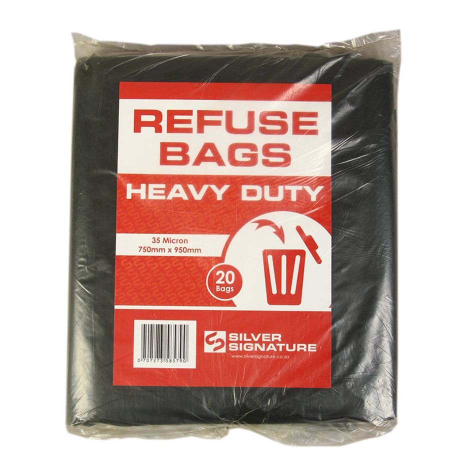 Silver Signature Refuse Bags Black heavy duty 35 mic 20'S