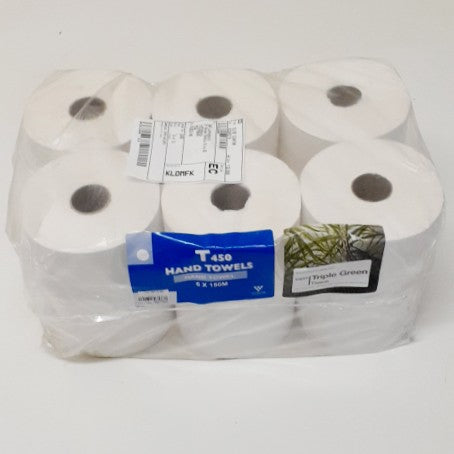 Silver Signature Hand towel T450 - triple green 6'S