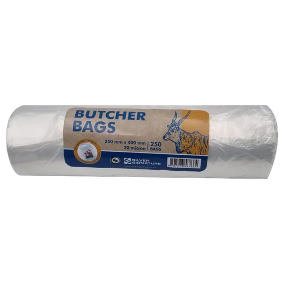 Silver Signature Butcher Bags 250mmx400mm 20Mic 250'S