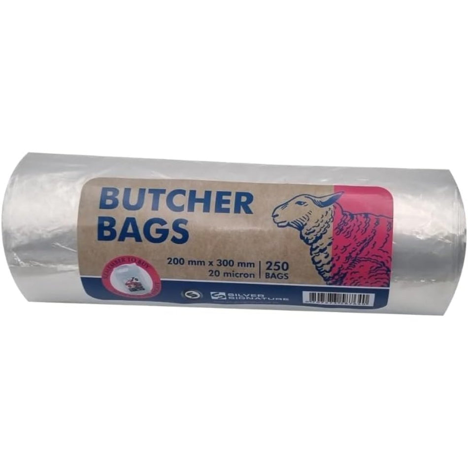Silver Signature Butcher Bags 300mmx450mm 20Mic 250'S