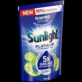 Sunlight Dishwashing Liquid Platinum Ultra Power Refill 750ml
