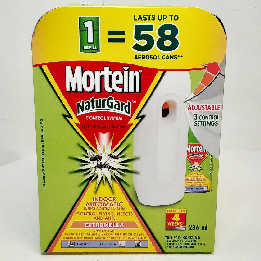 Mortein Target Naturgard Complete Dispenser & 236ML Refill Citronella