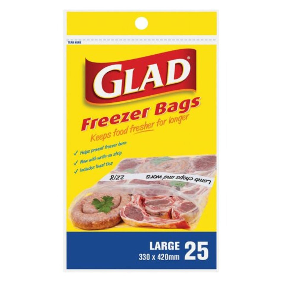 Glad Large Freezer Bags 25 Pack