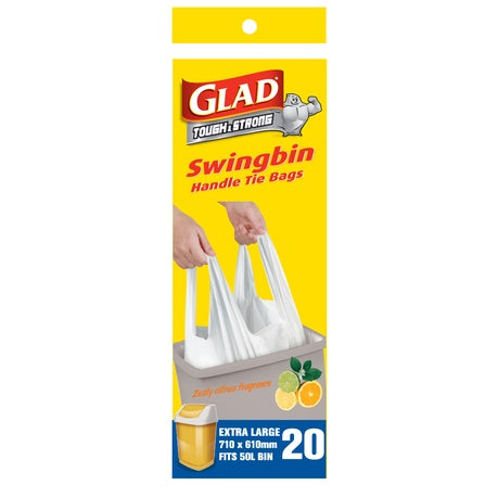 Glad 20 Pack Swing Brin Bags 590mmx750mm -
