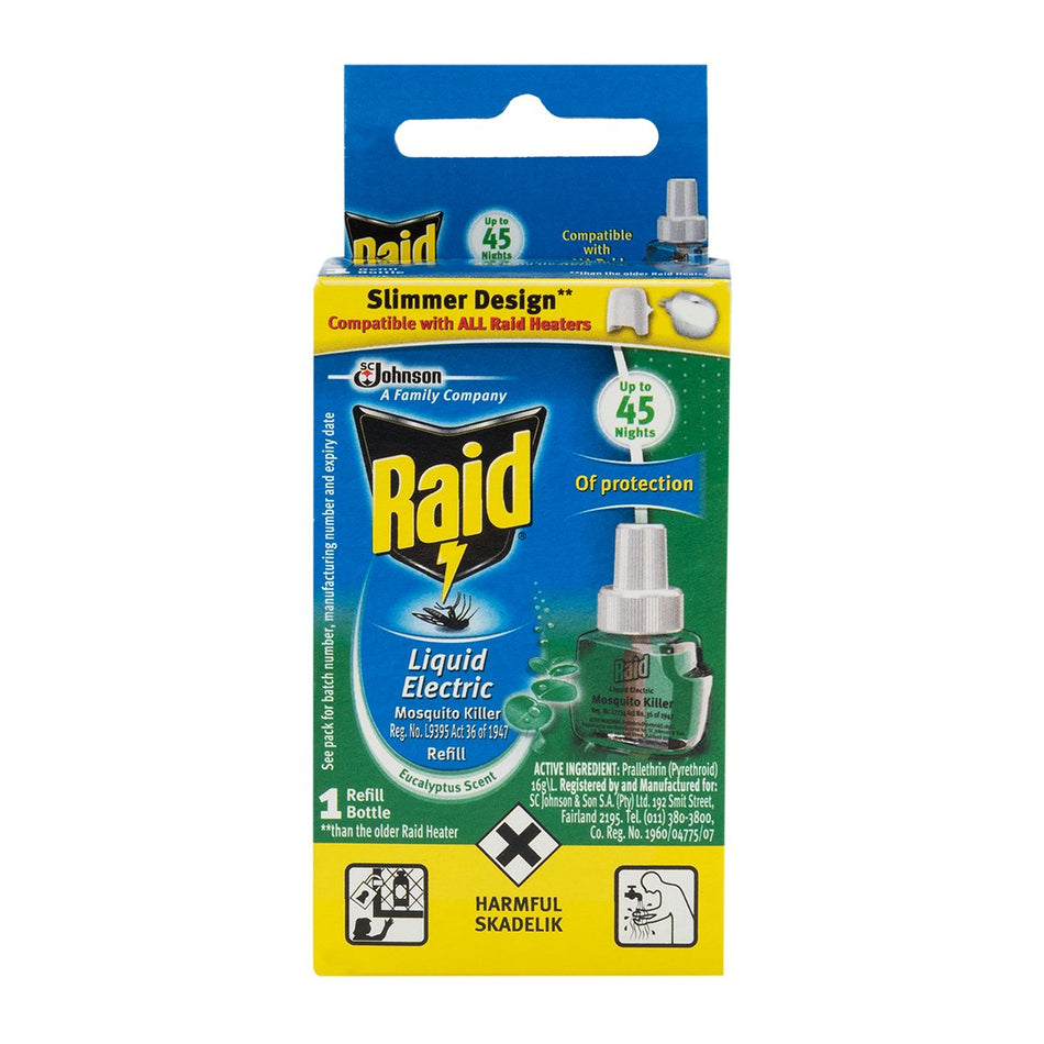 Raid Eucalyptus Fragranced Liquid Electric Mosquito Refill Bottle 33ML