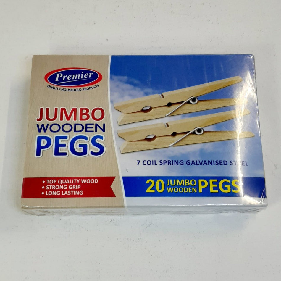 Premier Housewares Jumbo Wooden Pegs 20'S