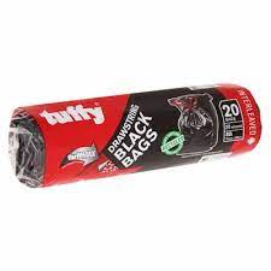 Tuffy Refuse Bags Drawsting Black 20'S