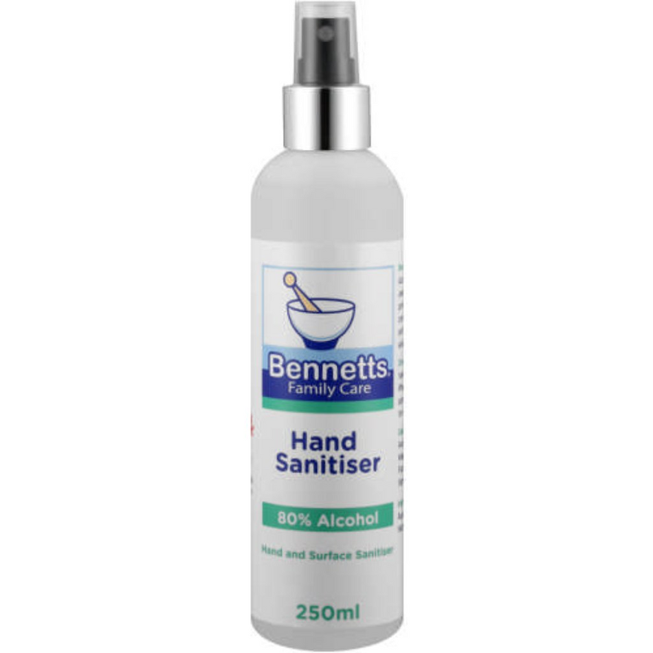 Bennetts Sanitizer Spray 80% 250ML