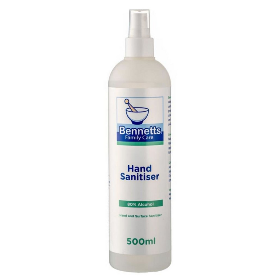 Bennetts Sanitizer Spray 80% 500ML