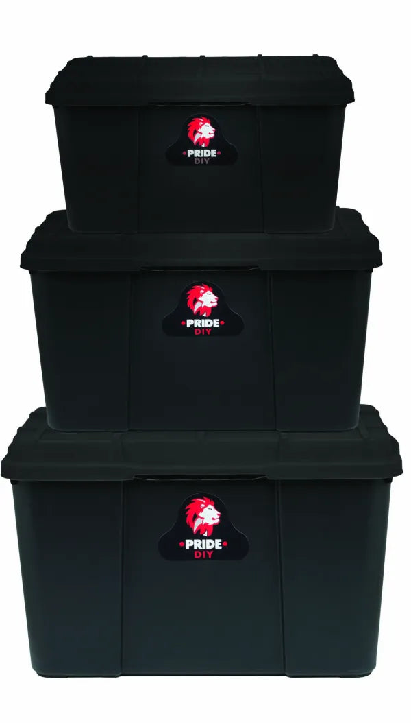 Pride Storage 3 Piece Plastic Black -
