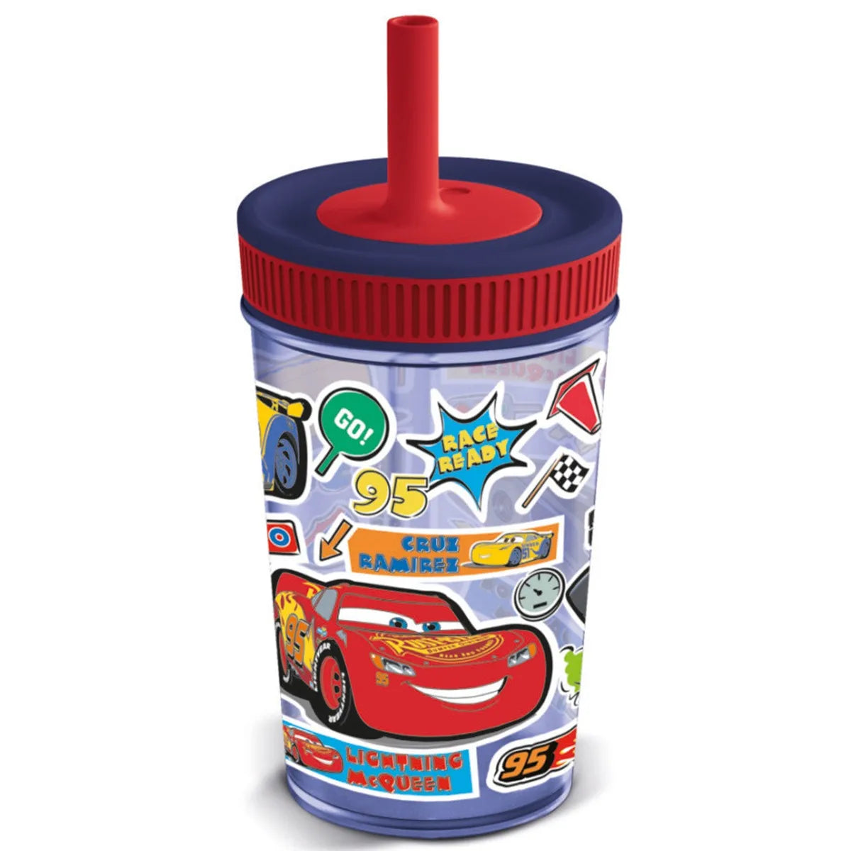 Sistema Cars Silicone Straw Tumbler 465ML -