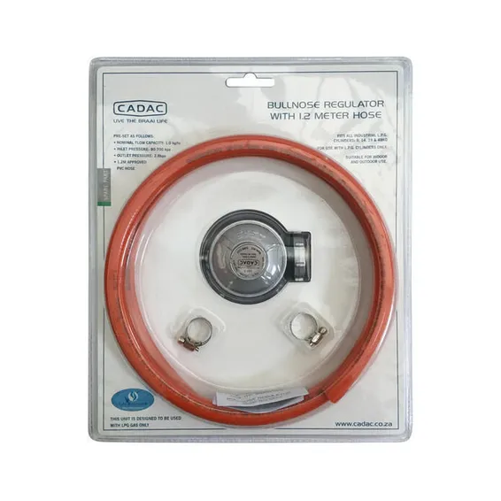 Cadac Bullnose Regulator and 1.2m Hose & 2 Clamps