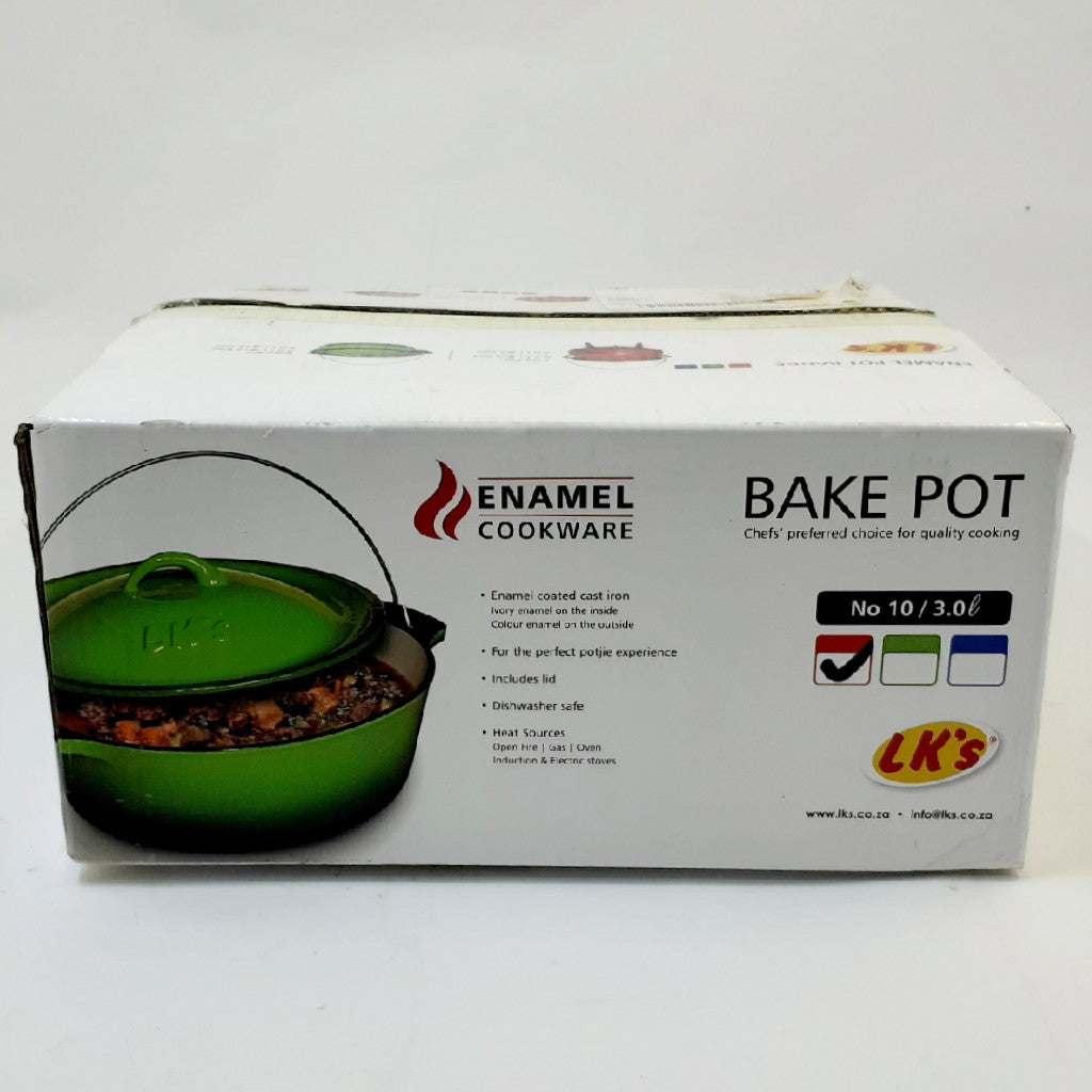 Lk's Bake Pot No 10 Red Enamel 3L -