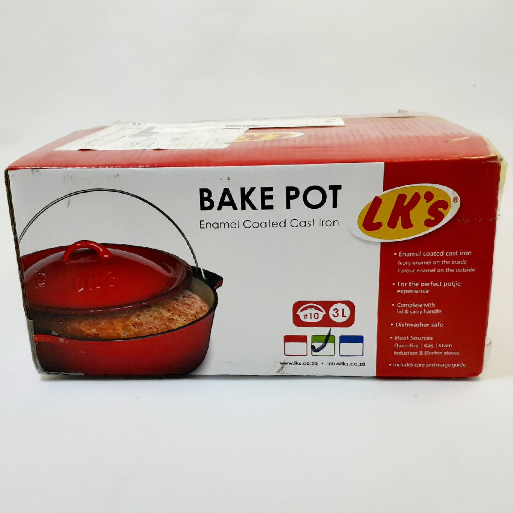 Lk's Bake Pot No 10 Green Enamel 3L -