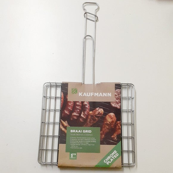 Kaufmann Braai Grid Chrome Plated Small 34CM X 30CM -