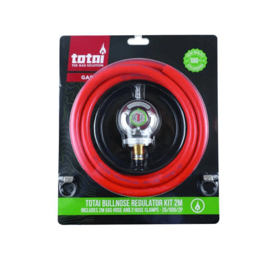 Totai Bullnose Gas Regulator With Hose & Clamps 2m
