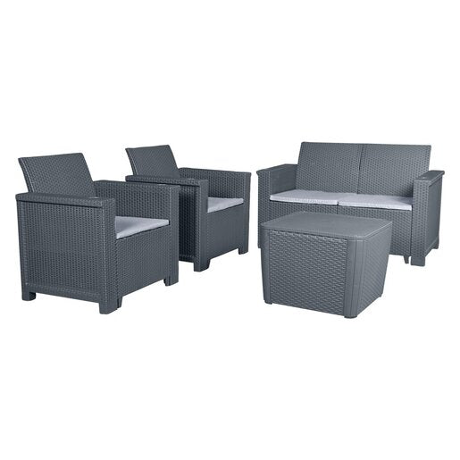 Contour Jabulani Patio Set Charcoal 4 Piece DEFAULT TITLE