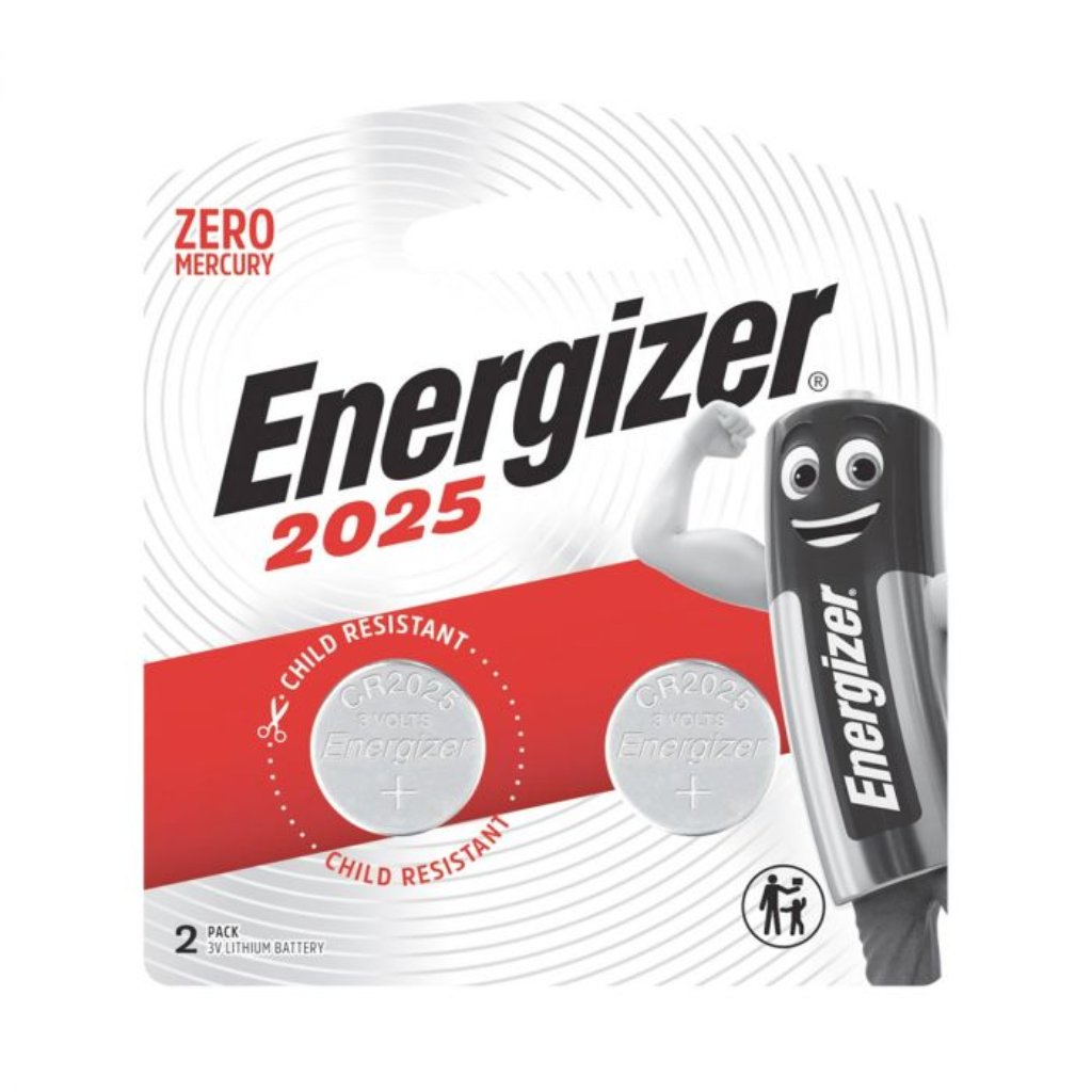 Energizer Battery Lithium Coin Cr2025 2'S -