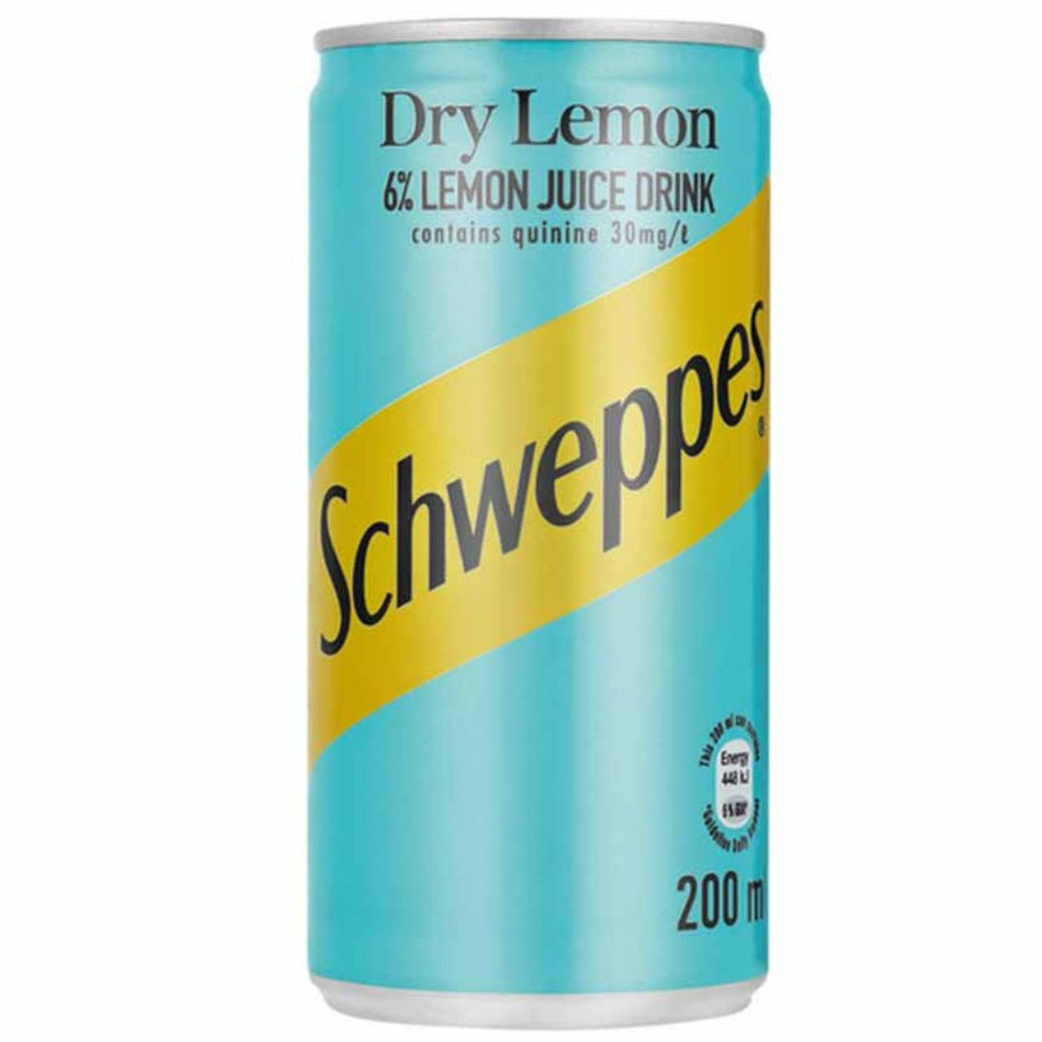 Schweppes Soft Drink Dry Lemon Can 200ML