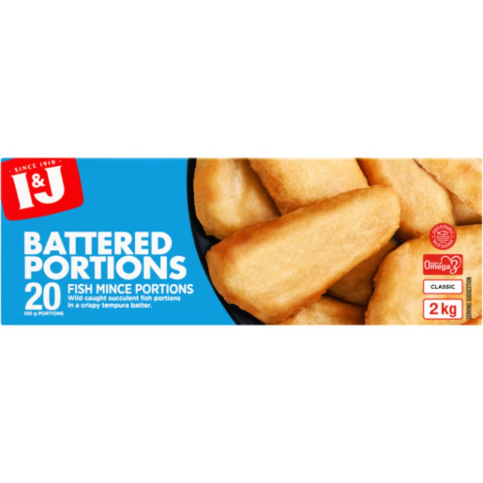 I & J Fish Battered Mince Portions 2KG