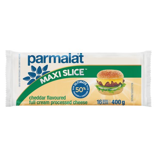 Parmalat Maxi Slice Cheddar Flavoured Full Cream Processed Cheese 400g
