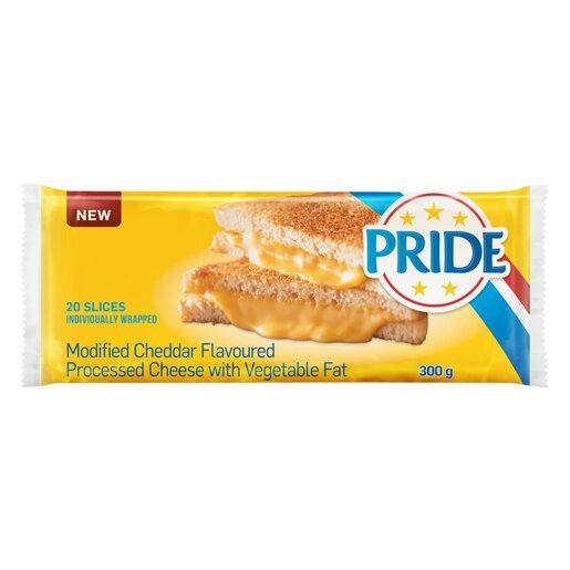 Pride Modified Cheddar Cheese Slices 300g