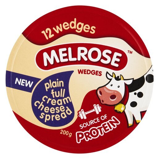 Melrose Plain Full Cream Cheese Wedges 200g