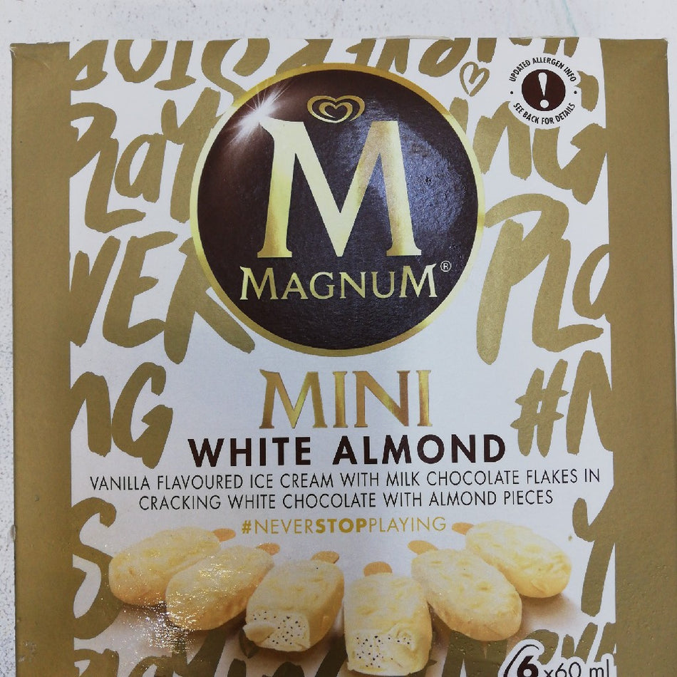 Magnum Mini White Almond Ice Cream Mini White 6x60ML