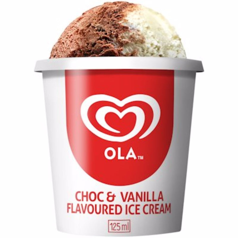 Ola Ice Cream Choc & Vanilla cup 125ML
