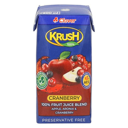Clover Krush 100% Juice 200ML Cranberry