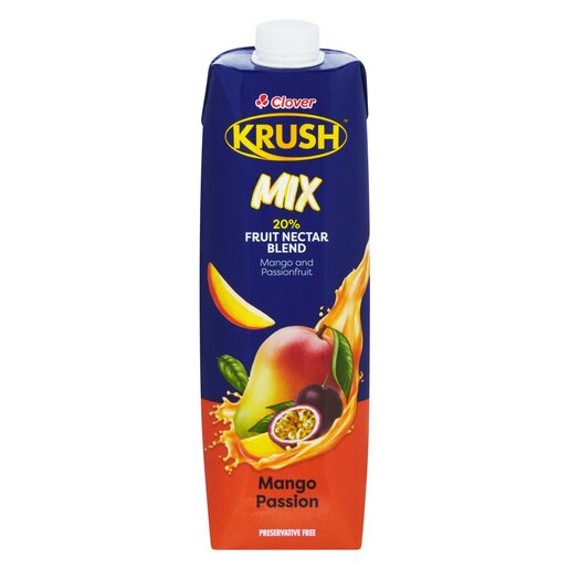 Clover Krush UHT 50 % Mix 1L Mango Passion