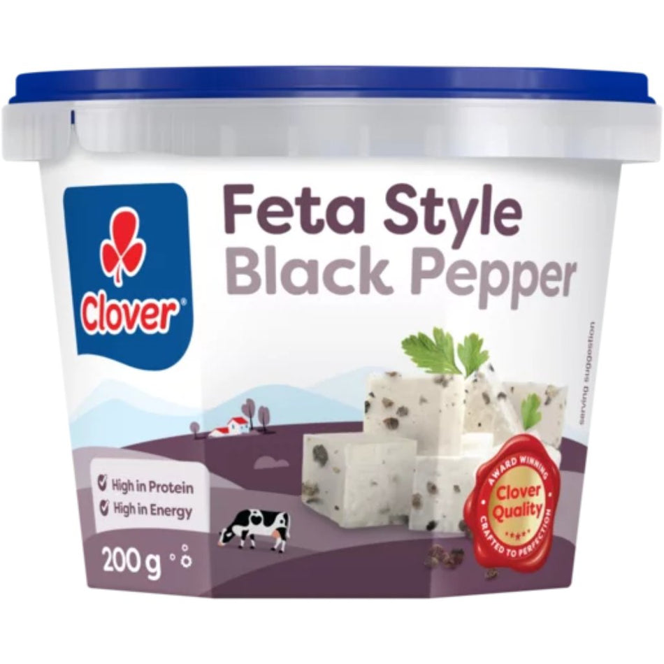 Clover Feta Cheese Black Pepper 200G
